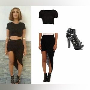 NWOT Helmut Lang Kinetic High Low Jersey Elasticized Skirt